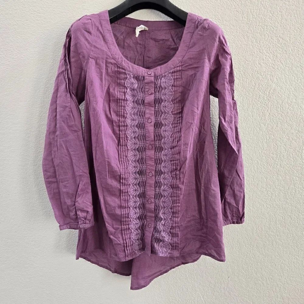 Free People Purple Lace Tunic size S